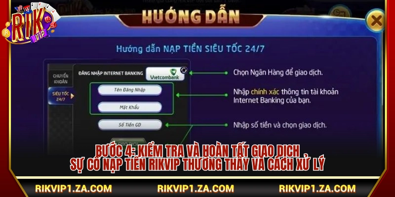 Nạp Tiền Rikvip – Thao Tác Nhanh Cập Nhật Số Dư Tức Thì 3 Rà soát lại và xác nhận thanh toán